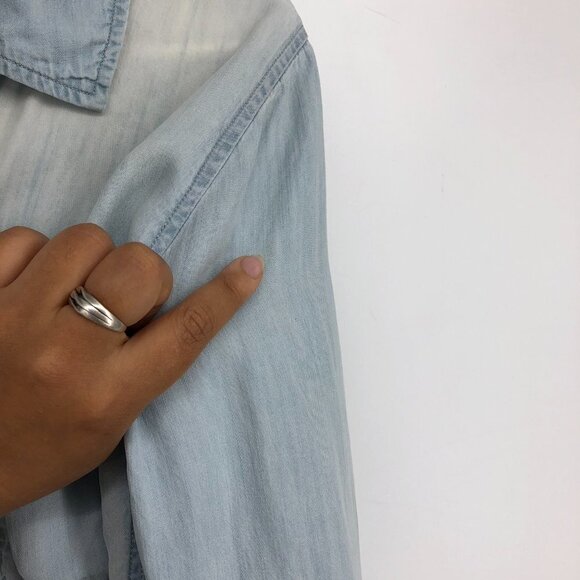 Rails Chanbray Light Wash Long Sleeve Full  Button-up Lightweight Denim Shirt XS - Picture 7 of 16